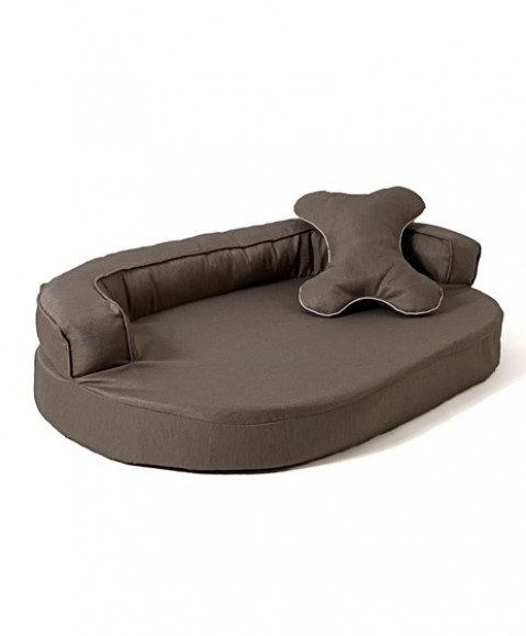GO GIFT Sofa owalna - legowisko dla zwierząt brąz - 100 x 65 x 10 cm - Galeria zdjęcie 1
