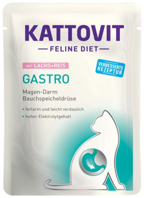 KATTOVIT Feline Diet Gastro Łosoś z ryżem - mokra karma dla kota - 85 g - Galeria zdjęcie 1