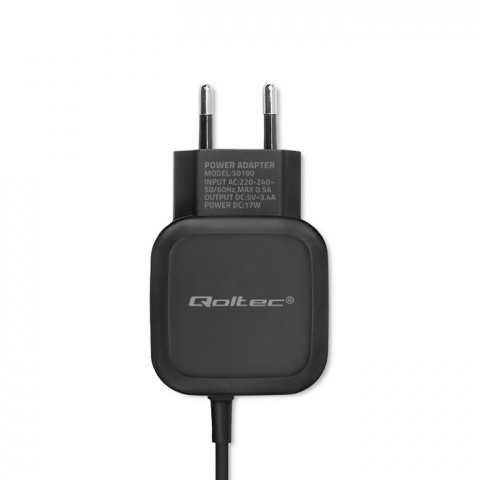 Qoltec Ładowarka sieciowa do Smartfona | 17W | 5V | 3.4A | USB+ USB typC - Galeria zdjęcie 6