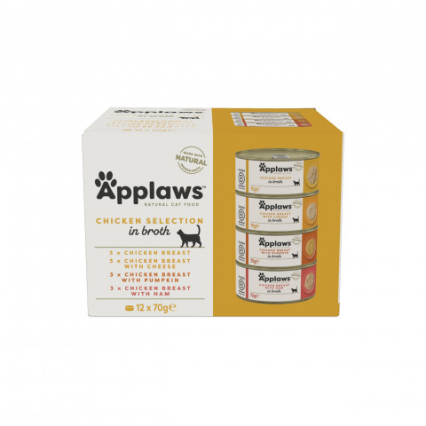 APPLAWS Chicken Selection in Broth - mokra karma dla kota - 12x70g - Galeria zdjęcie 1