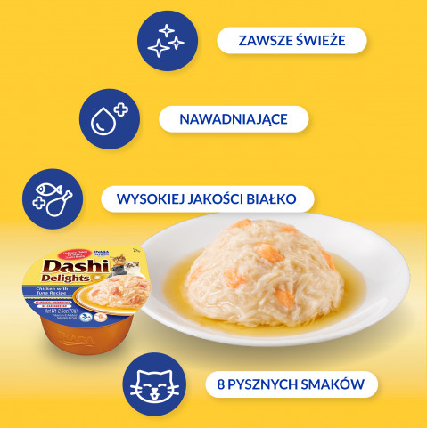 INABA DASHI DELIGHTS Kurczak z Tuńczykiem w bulionie - przysmak dla kota - 70 g - Galeria zdjęcie 3