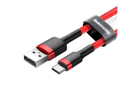 BASEUS CAFULE KABEL USB-C 2A 2M CZERWONO-CZARNY - Galeria zdjęcie 2