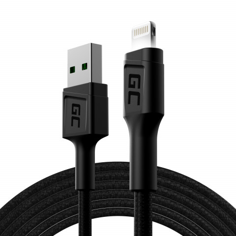 GREEN CELL KABEL KABGC12 USB-LIGHTNING 2M LED - Galeria zdjęcie 1