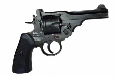 Rewolwer WEBLEY MKVI .455 Police kal.5,5 mm Diabolo łuski 6-strzał. lufa 4" CO2 Battlefield Ekp do17J - Galeria zdjęcie 4