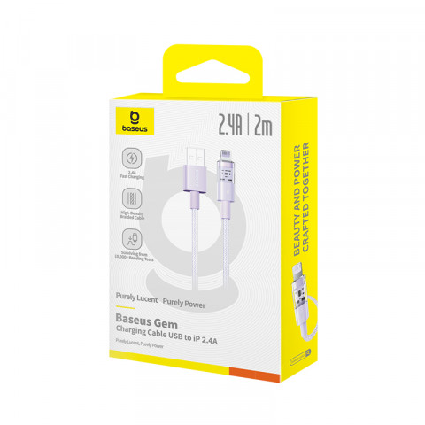 Kabel Baseus Gem 2.4A 2m (fioletowy) - Galeria zdjęcie 6