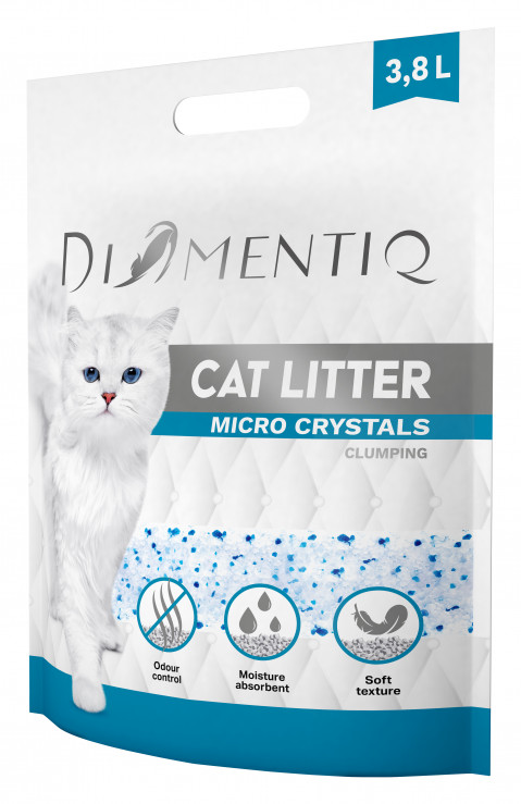 DIAMENTIQ Żwirek Micro Crystals Silikonowy, Zbrylający się dla kota - 3,8l - Galeria zdjęcie 3