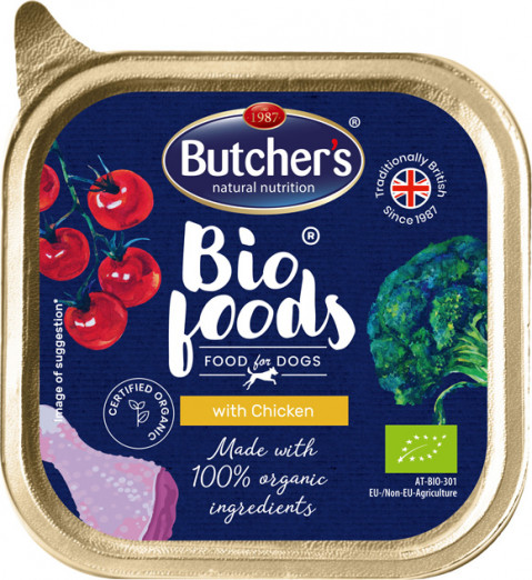 BUTCHER'S BIO Foods Dog - mokra karma dla psa z kurczakiem w formie pasztetu - tacka 11x150g - Galeria zdjęcie 3