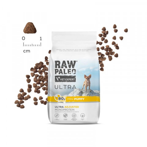 VET EXPERT Raw Paleo Ultra Mini Puppy Indyk - sucha karma dla szczeniąt - 750g - Galeria zdjęcie 3