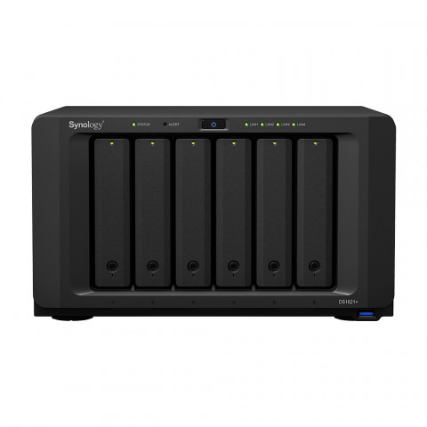 NAS Synology DS1621+; Tower; 6x (3.5”/2.5" SATA HDD/SSD); AMD Ryzen V1500B, 4 GB DDR4 (max. 32GB),4 x 1GbE RJ-45 - Galeria zdjęcie 1