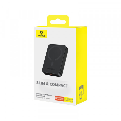 Powerbank Baseus Magnetic Mini Air Wireless 10000mAh 20W+kabel USB C-USB C (czarny) - Galeria zdjęcie 9