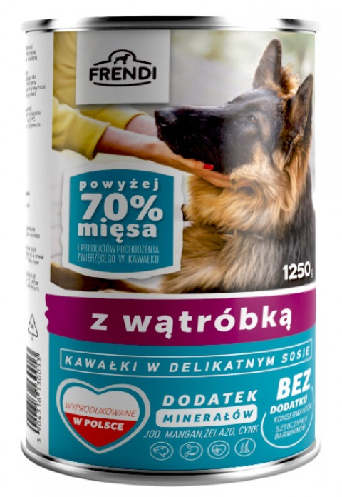 FRENDI z Wątróbką kawałki w delikatnym sosie - mokra karma dla psa - 1250 g - Galeria zdjęcie 1