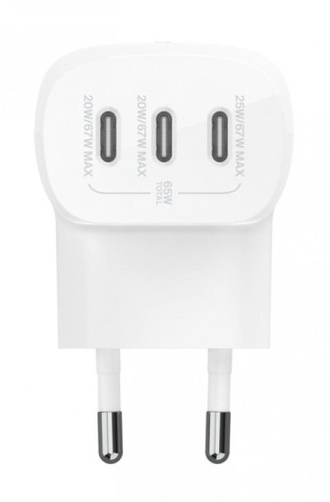 Ładowarka Belkin BoostCharge 3 Port USB-C PD 3.1 PPS Wall Charger 67W White - Galeria zdjęcie 4