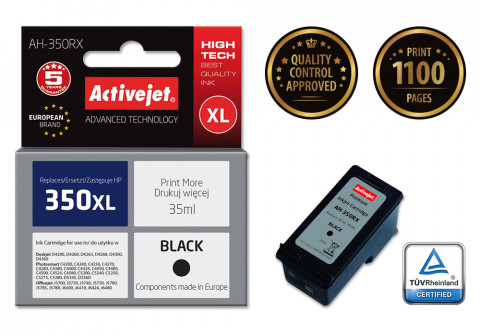 Activejet AH-350RX Tusz do drukarki HP, Zamiennik HP 350XL CB336EE; Premium; 35 ml; czarny. - Galeria zdjęcie 2