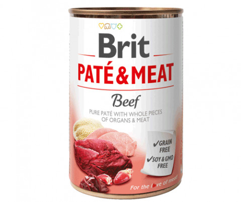 BRIT PATÉ & MEAT z wołowiną - mokra karma dla psa - puszka - 400 g - Galeria zdjęcie 1