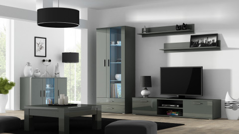 Witryna SOHO S6 2D2S szary/ szary połysk - Galeria zdjęcie 4