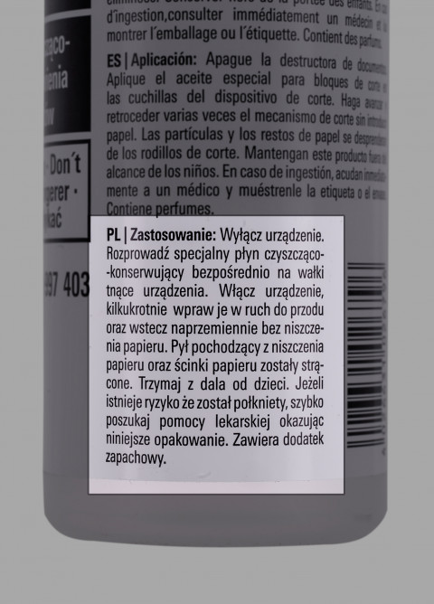 HSM Płyn czyszcząco-konserwujący do niszczarek 250ml - Galeria zdjęcie 3