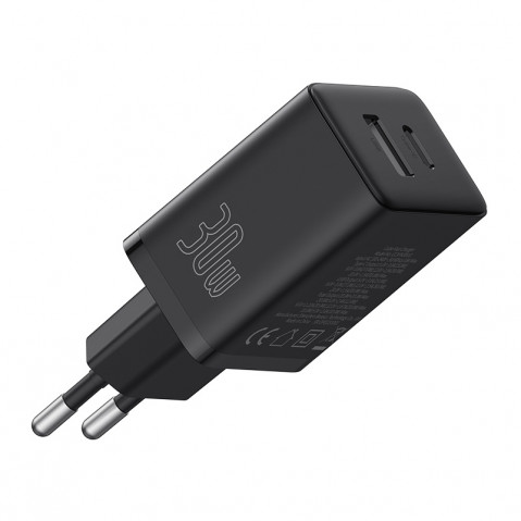 Ładowarka sieciowa Baseus Cube C+U 30W EU (cluster black) - Galeria zdjęcie 2