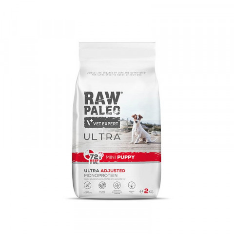 VET EXPERT Raw Paleo Ultra Mini Puppy Wołowina - sucha karma dla szczeniąt małych ras - 2kg - Galeria zdjęcie 2
