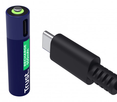 Baterie AAA Trust USB-C RECHARGEABLE BATTERIES 2P (25585) - Galeria zdjęcie 2