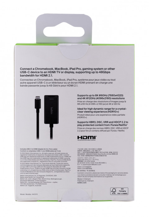 Adapter Belkin Connect USB-C to HDMI 2.1 Adapter (8K, 4K, HDR compatible) - Galeria zdjęcie 6