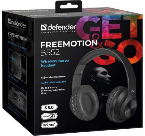 DEFENDER SŁUCHAWKI BEZPRZEWODOWE FREEMOTION 63552 - Galeria zdjęcie 3