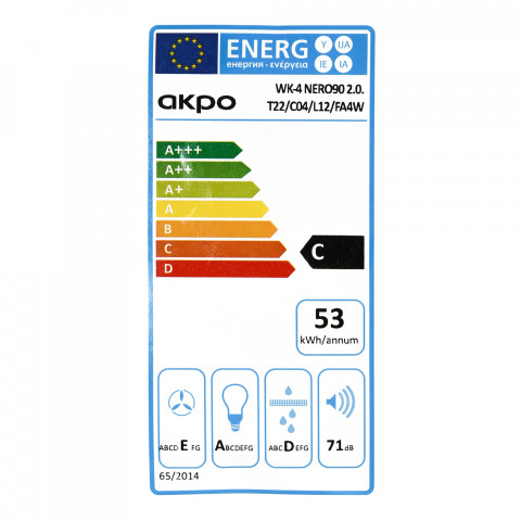 Okap AKPO WK-4 NERO LINE 2.0 90 BIAŁY T450 Liniowy LED/Siłownik - Galeria zdjęcie 13