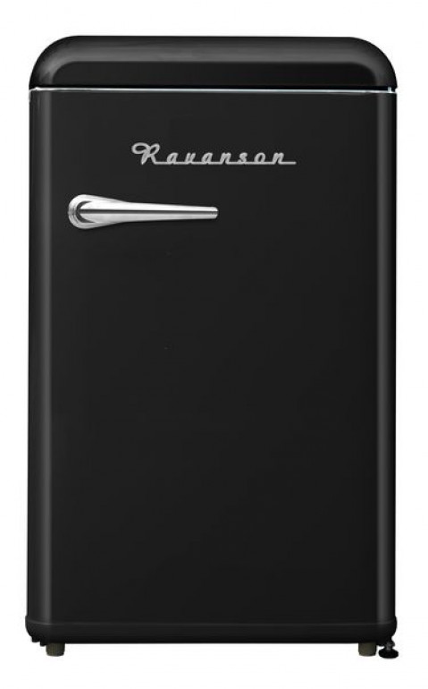 Lodówka Retro Ravanson LKK-120RB (545mm x 895mm x 585 mm; 106 l; czarny) - Galeria zdjęcie 1