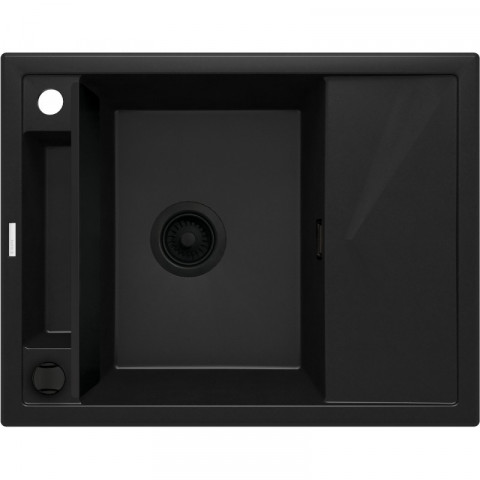 Zlewozmywak granitowy magnetyczny 1-komorowy z ociekaczem DEANTE czarny nero mat MAGNETIC - Galeria zdjęcie 1