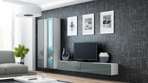Zestaw meblowy VIGO 3 biały/szary połysk - Galeria zdjęcie 1