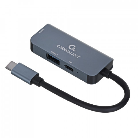 GEMBIRD MULTI ADAPTER USB TYP-C 3W1 SREBRNY - Galeria zdjęcie 2