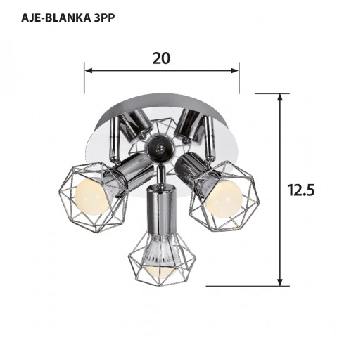 Plafon AJE-BLANKA 3PP E14 3x40W - Galeria zdjęcie 2