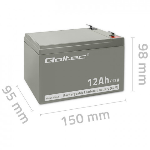 QOLTEC AKUMULATOR AGM | 12V | 12AH - Galeria zdjęcie 6