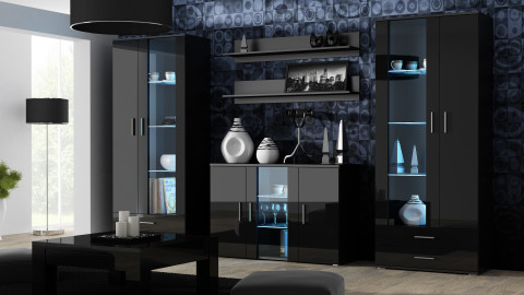 Komoda 120cm SOHO S7 czarny/ czarny połysk - Galeria zdjęcie 2