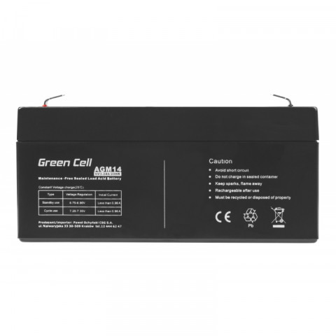 GREEN CELL AKUMULATOR ŻELOWY AGM14 6V 3,2AH - Galeria zdjęcie 4