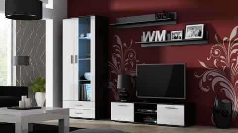 Szafka RTV SOHO 140 czarny/ biały połysk - Galeria zdjęcie 3