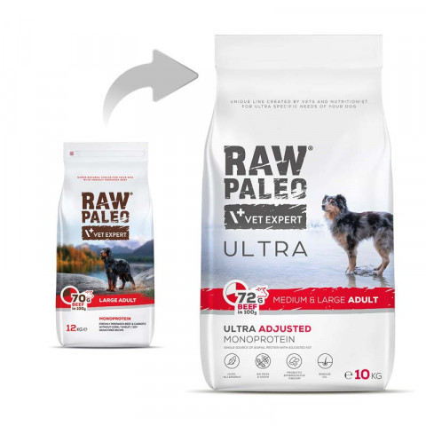 VETEXPERT Raw Paleo Ultra Medium&Large Adult Wołowina - sucha karma dla psa - 10kg - Galeria zdjęcie 3