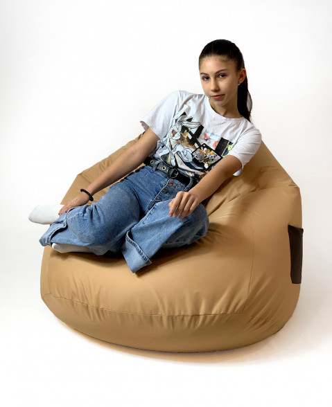 Pufa worek sako CHILLOUT kremowy-brązowy XXL 140x100 - Galeria zdjęcie 3
