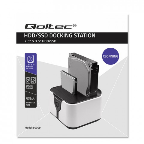 QOLTEC STACJA DOKUJĄCA DO DYSKÓW HDD SSD 2.5" 3.5" - Galeria zdjęcie 13