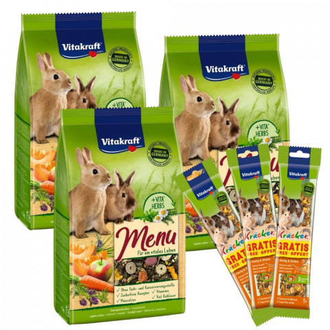 VITAKRAFT Menu Vital - karma dla królika - (3x3kg) 9kg + GRATIS! - Galeria zdjęcie 1
