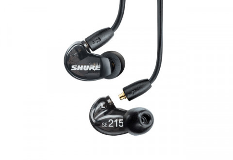 Shure SE215DYBK+UNI-EFS - Słuchawki douszne AONIC215 z pojedynczym przetwornikiem i kablem 3.5mm (czarne) - Galeria zdjęcie 2
