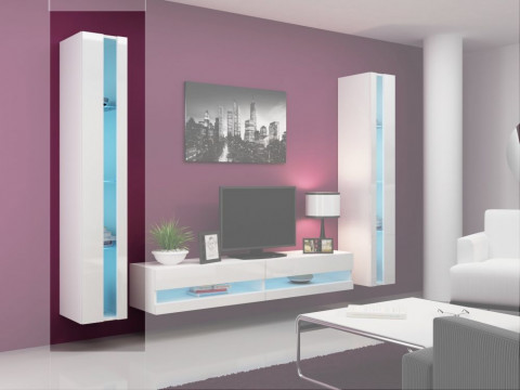 Regał VIGO NEW 180/40/30 biały/biały połysk - Galeria zdjęcie 2