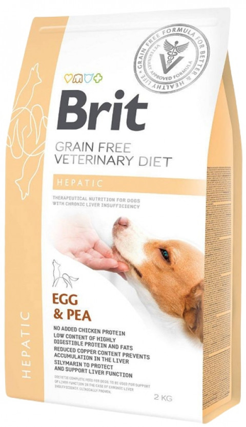 BRIT Grain Free Veterinary Diet Hepatic Egg&Pea - sucha karma dla psa - 2kg - Galeria zdjęcie 1