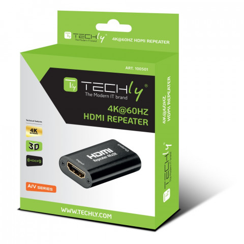 TECHLY WZMACNIACZ EXTENDER SYGNAŁU 4K HDMI DO 40M - Galeria zdjęcie 2