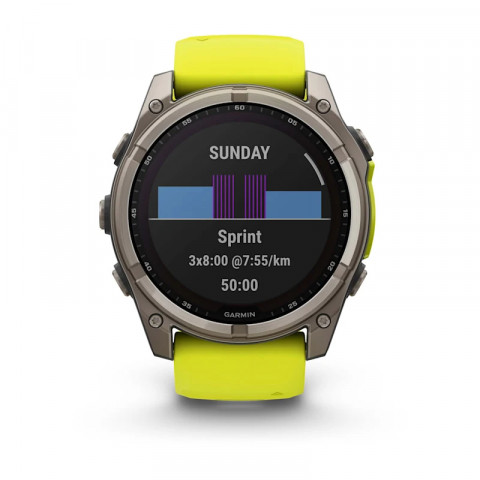 Zegarek Garmin Fenix 8 Solar Sapphire Titanium Amp Yellow/Graphite - Galeria zdjęcie 3