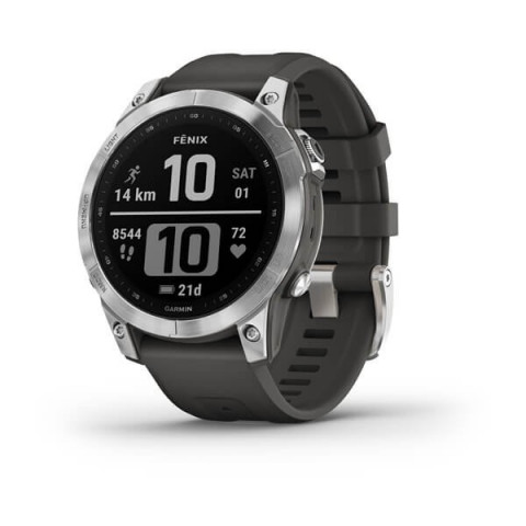 Zegarek Garmin Fenix 7 Standard Edition (47 mm) Silver / Graphite Band - Galeria zdjęcie 1