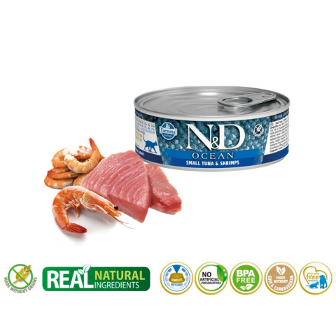 FARMINA N&D Ocean Tuna & Shrimp Adult - mokra karma dla kota - 70 g - Galeria zdjęcie 2