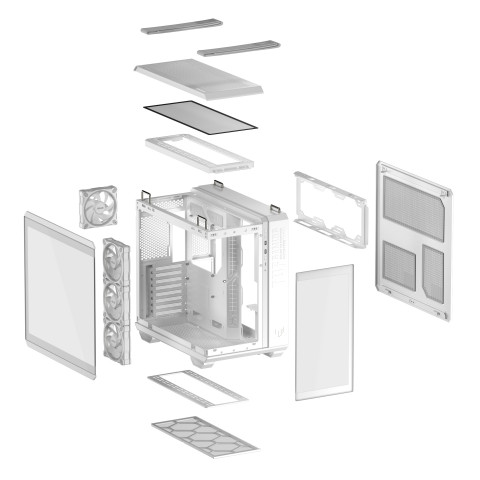Obudowa Asus TUF GAMING GT502 HORIZON TG ARGB WHITE - Galeria zdjęcie 17