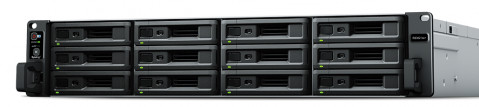 NAS Synology RS3621xs+; 2U RACK; 12x (3.5" SATA HDD/2.5" SATA SSD); Intel Xeon D-1541; 8 GB DDR4 ECC UDIMM (max. 64GB), 4x 1GbE RJ-45,  2x 10GbE RJ-45 - Galeria zdjęcie 1