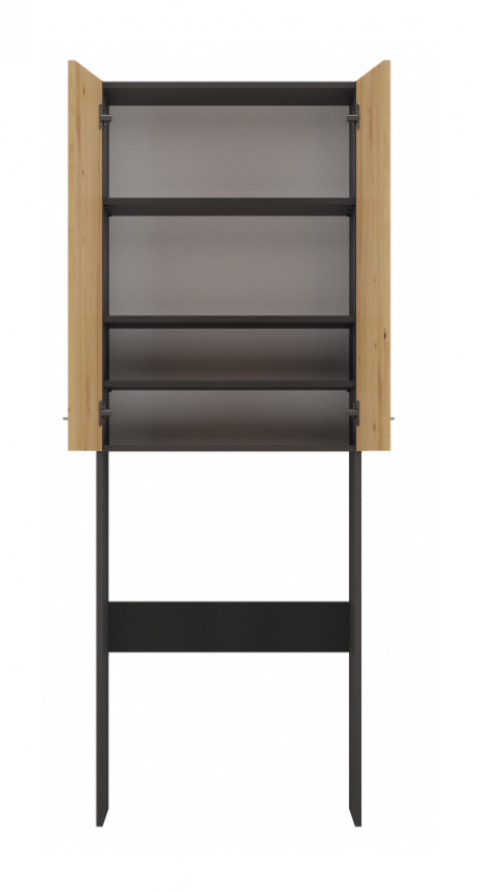 Szafka łazienkowa POLA DD 64x30xH180 antracyt/artisan - Galeria zdjęcie 3