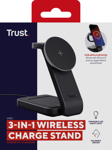 Magnetic Charge Stand Trust Viro 3-in-1 Wireless Black (25464) - Galeria zdjęcie 11